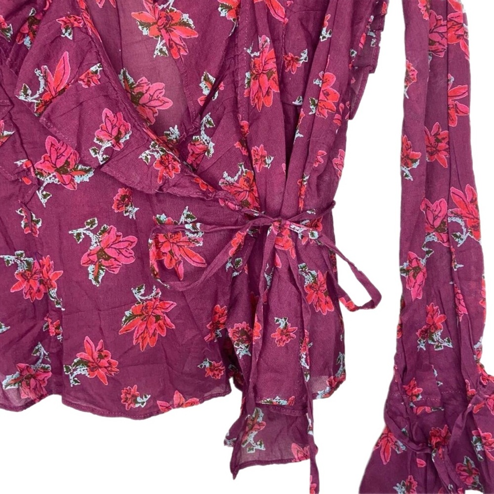Free People Floral Amanda Ruffle Long Sleeve Blouse - Picture 5 of 9